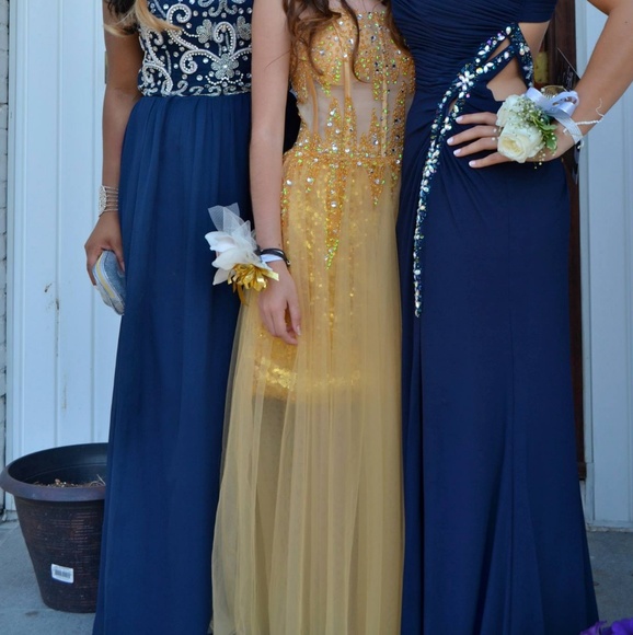 JJs house A-line Sweetheart Floor-Length Tulle Sequin Prom Dresses With Beading - Picture 7 of 16